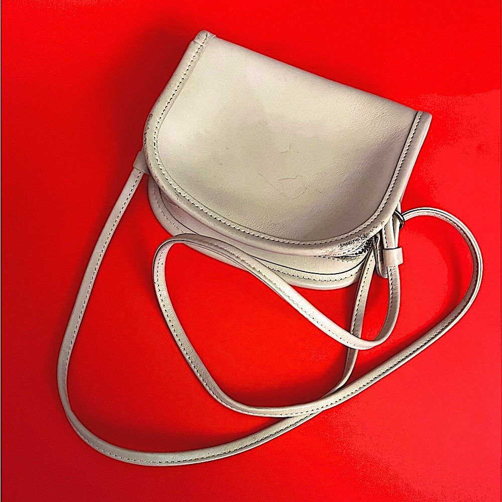 Coach Vintage Abbie Bone Zip Top Crossbody Shoulder Bag